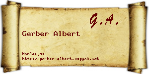 Gerber Albert névjegykártya
